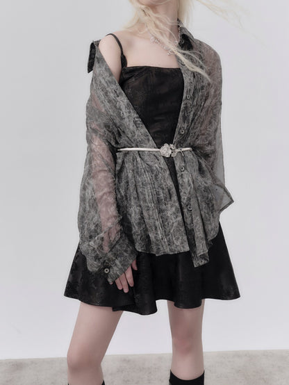 Jacquard Sling Robe &amp; Ribbon Sangle Gile