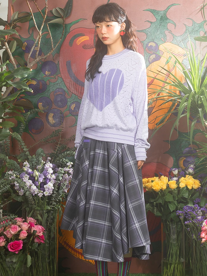 Plaid Irregular Hem A-line Mid-length Skirt