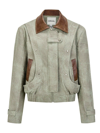 Imitation Suede Stud Design Jacket