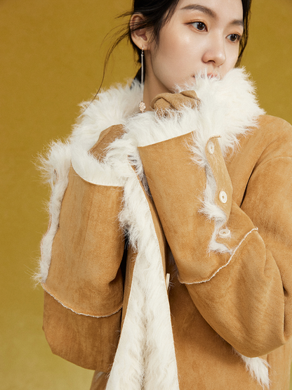 Split Lapel Short Fur Coat