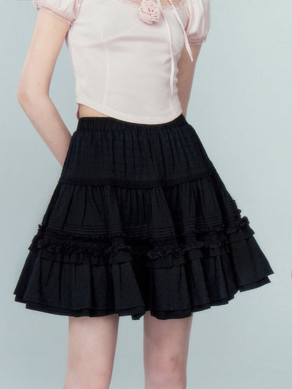 Jacquard Lace Cake Puffy Skirt