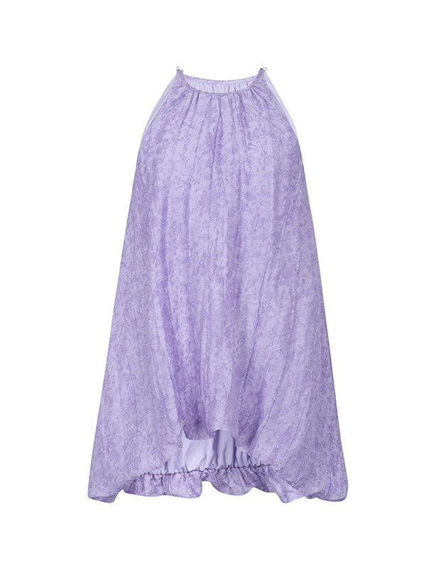 Hanging Neck Balloon Top ＆ Long Skirt