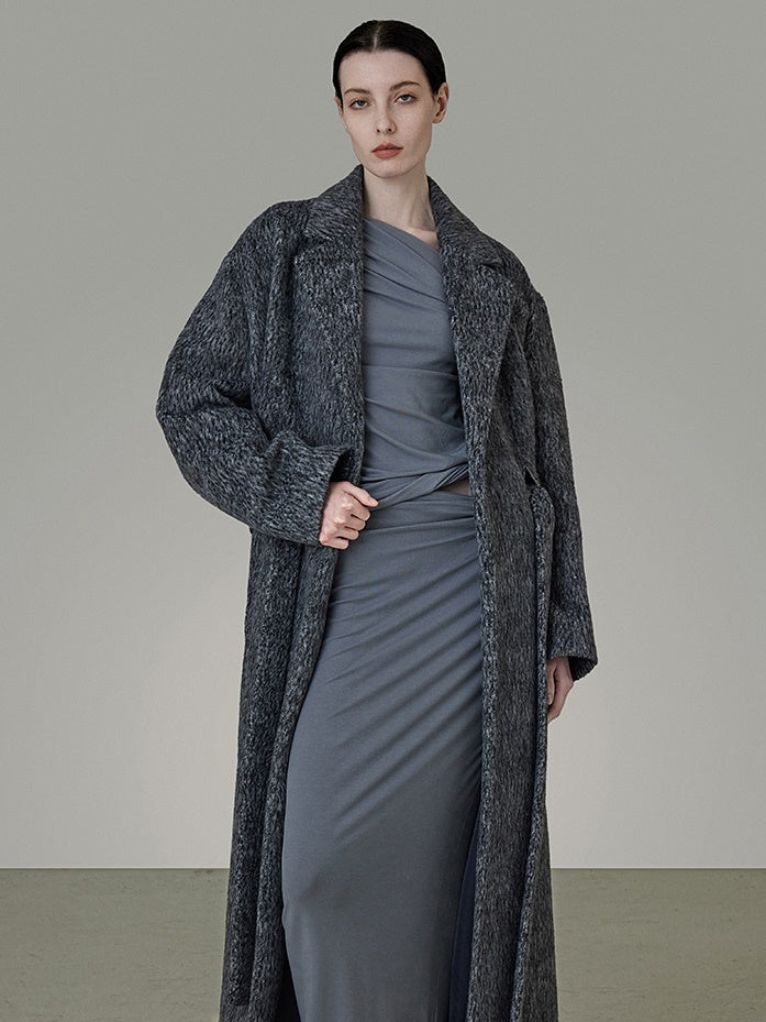 Loose Belted Suit Collar Long Coat