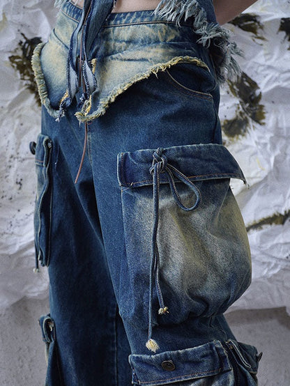 Jeans larges de patchpocket