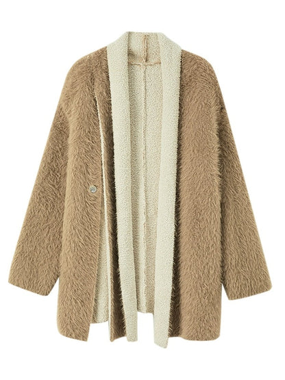 Velvet Imitation Mink Double-sided Knitted Cardigan