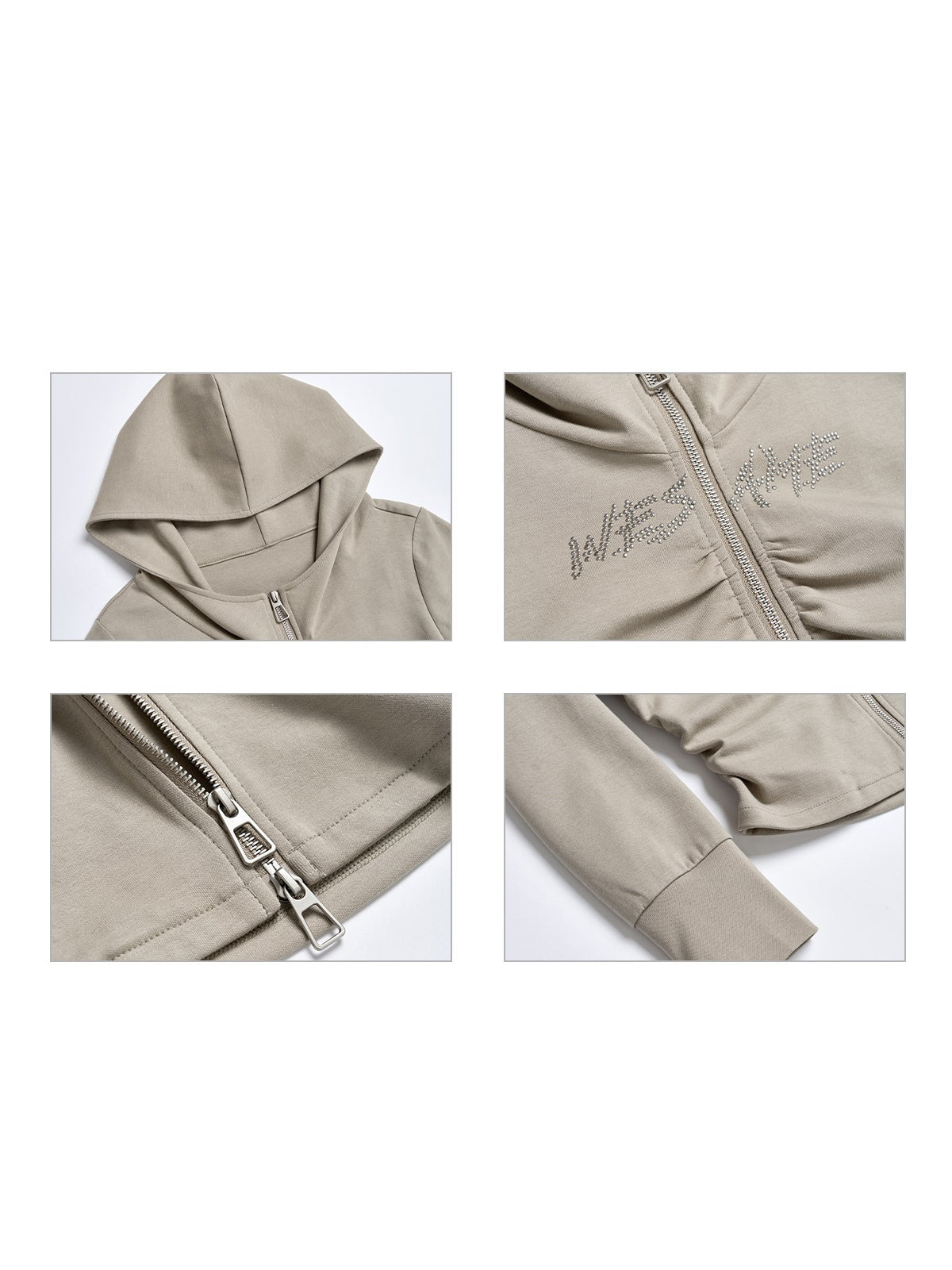 Gather Hooded Slim Short Sweat Parka