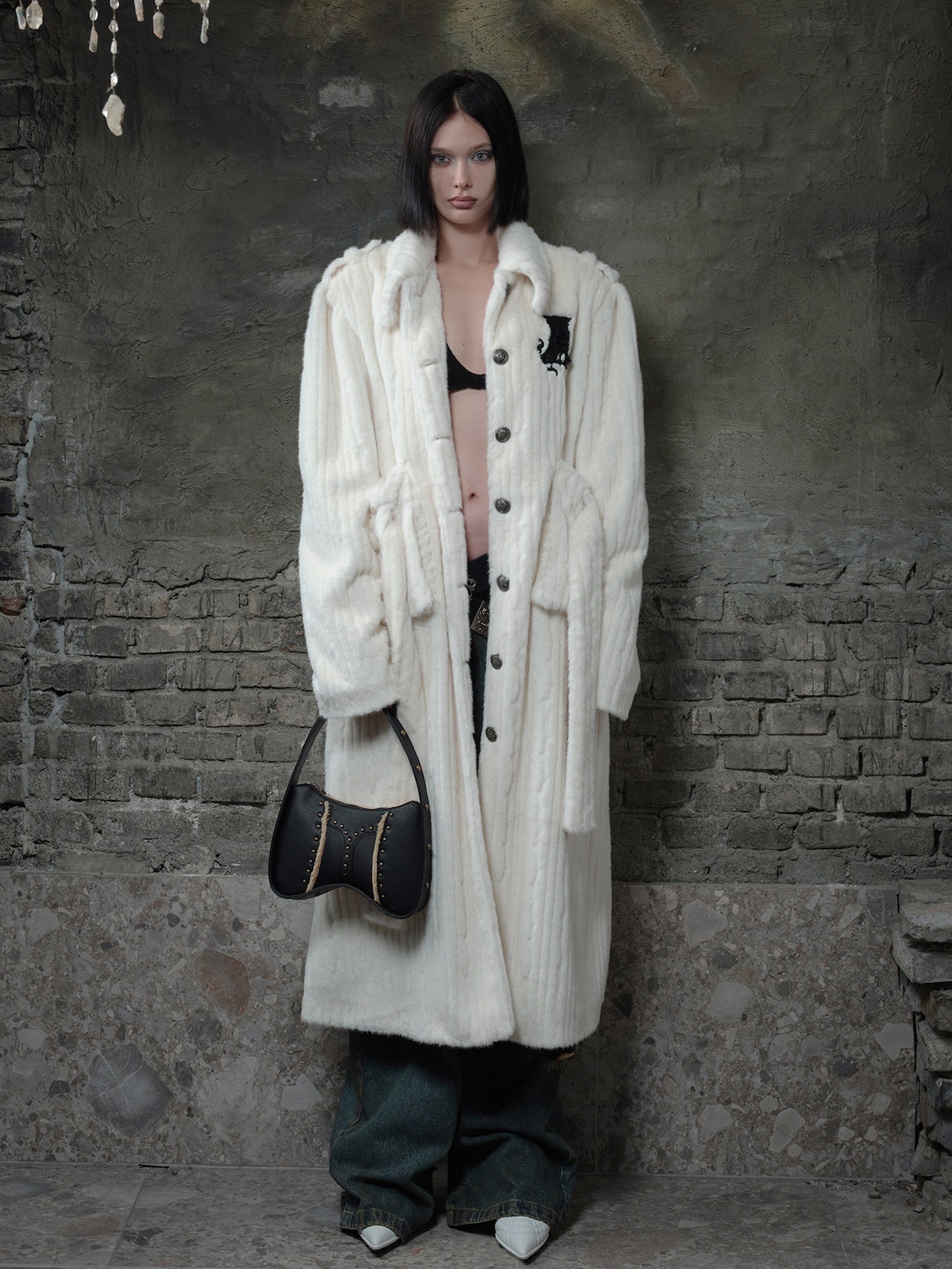 Imitation Fur Printed Coat