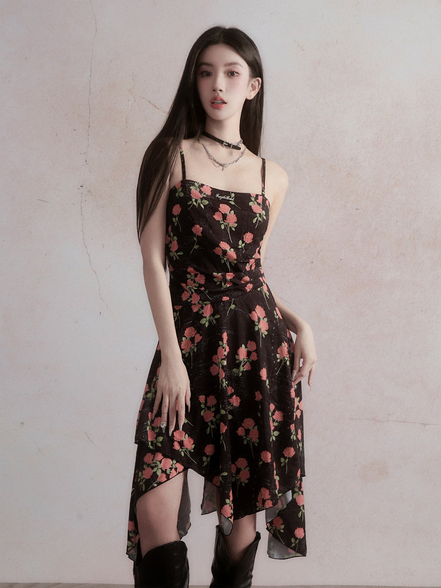 Rose Romantic Sling Dress