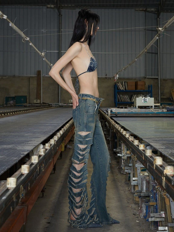 Denim riss die Hose