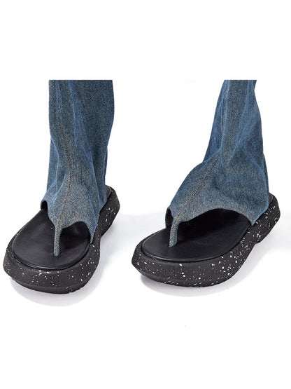 Flat Sole Denim Boot Sandal