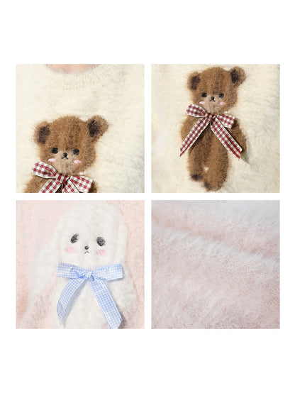 Bear Rabbit Round Neck Sweater