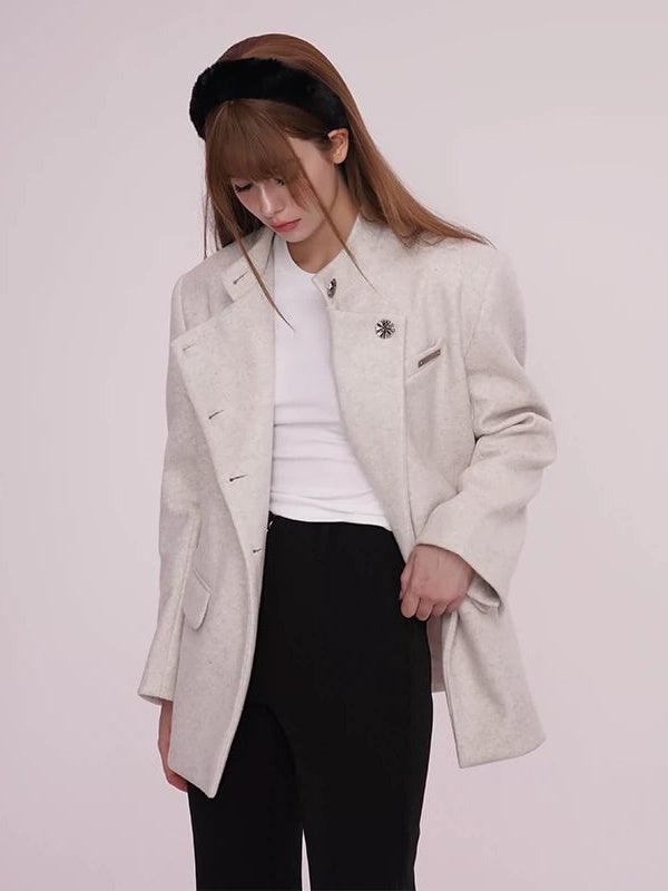 Stand Collar Loose Mannish Jacket