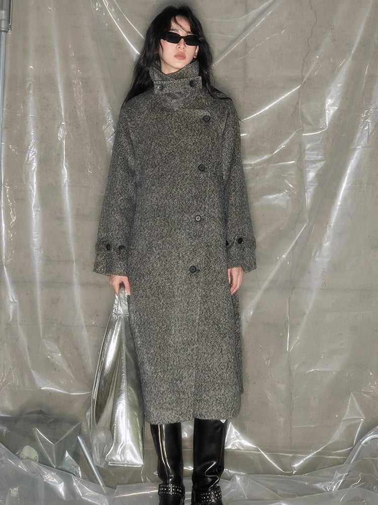 Loose Middle Length Belt Coat