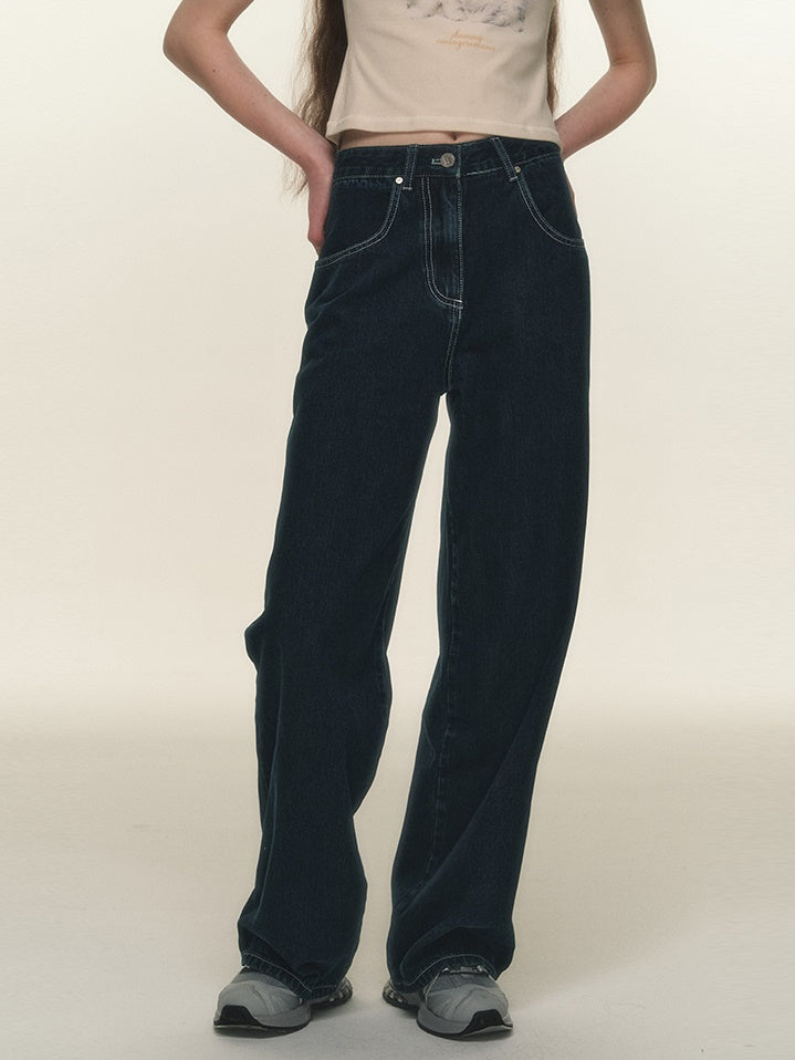 Straight Loose Denim Pants