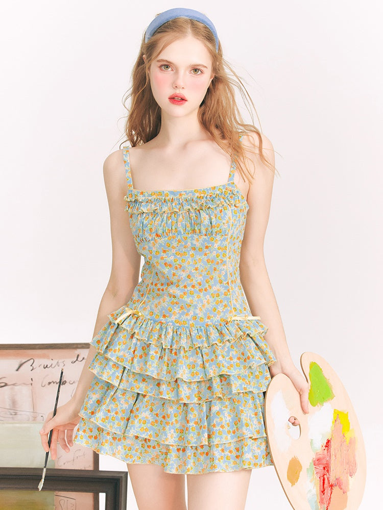 Floral Suspender Cake Dress