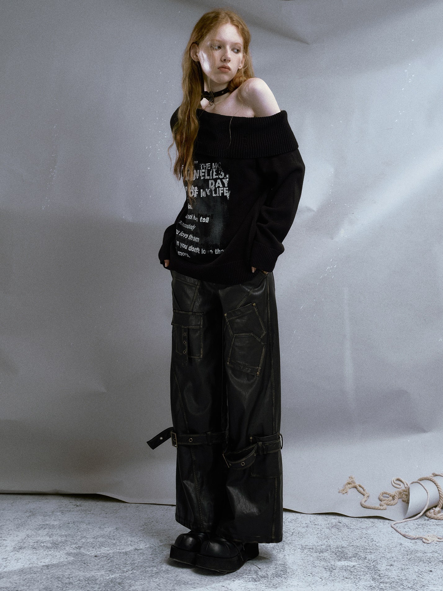 Deconstructed Street Punk Distressed Leather Pants