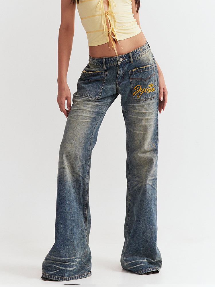 Low-waist Wide-legged Denim Pants