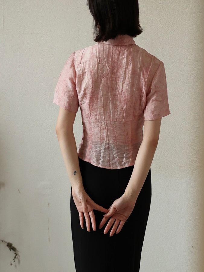 Pinch Waist Short-sleeved Shirt