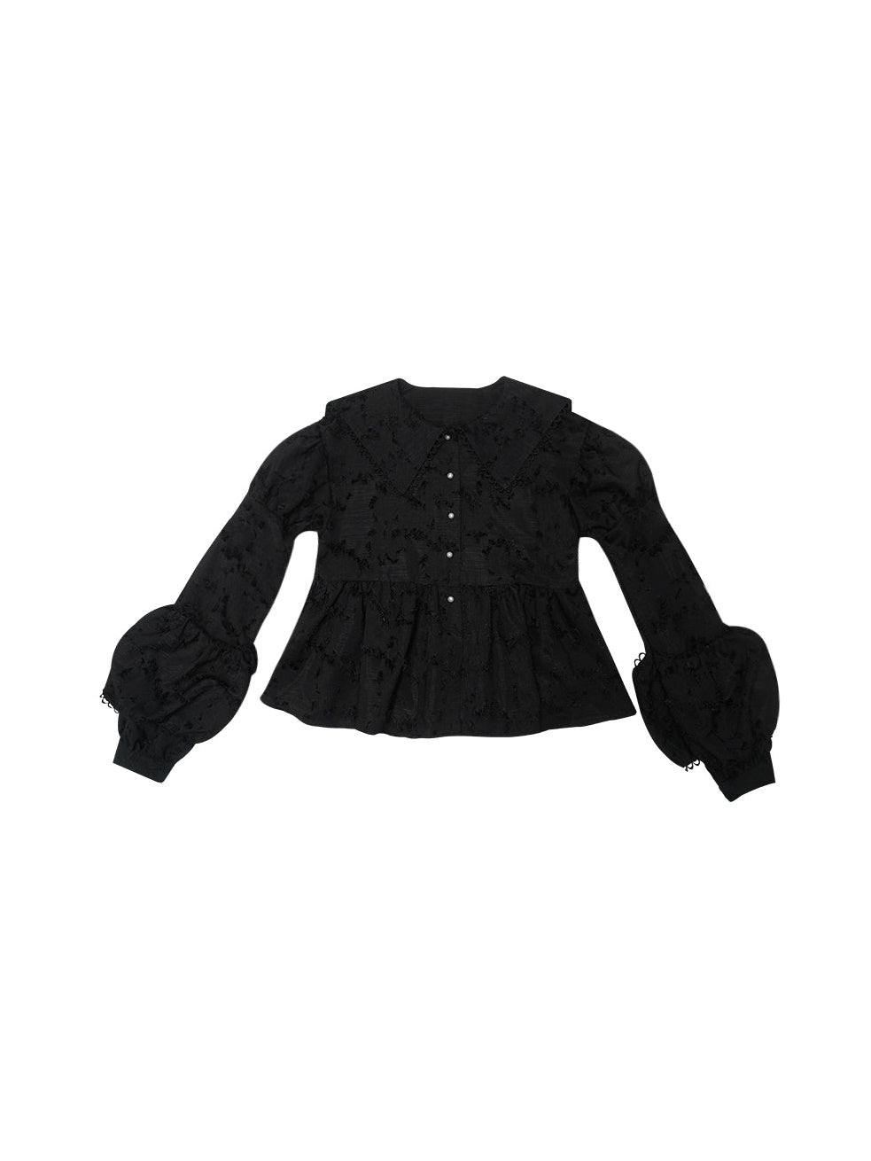 Loose Retro Lace Puff Long Sleeve Shirt