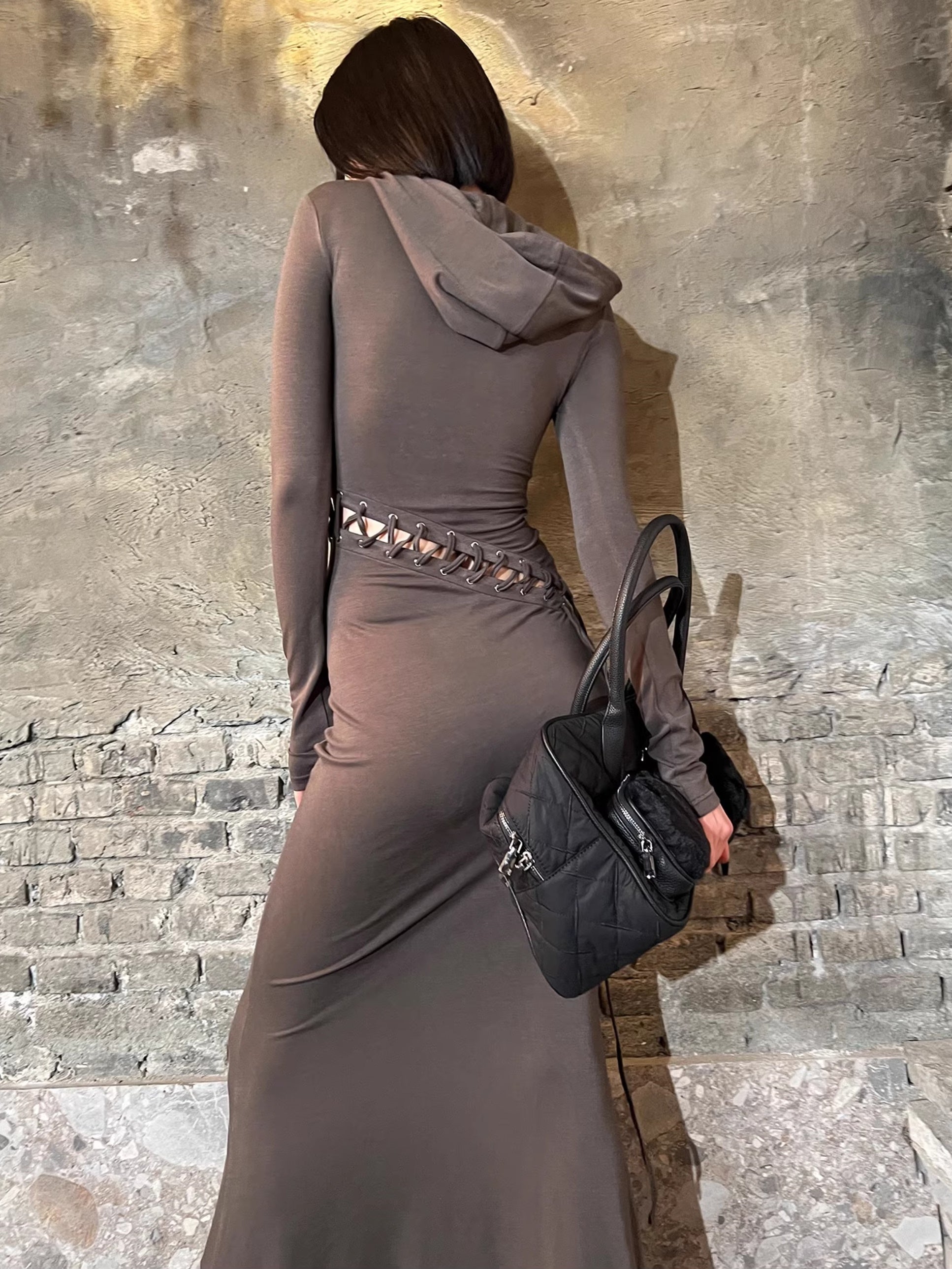 Detachable Slim Hooded Sweat Dress