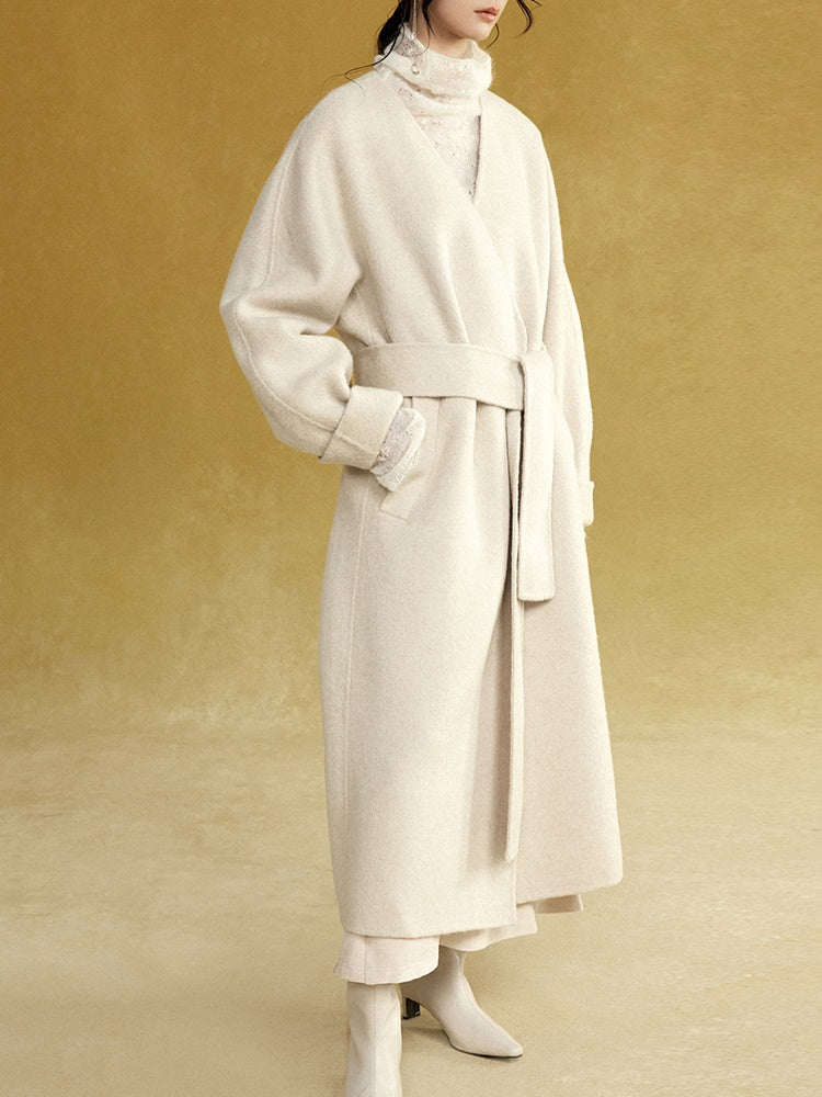 Collarless Long Double-sided Gown Coat