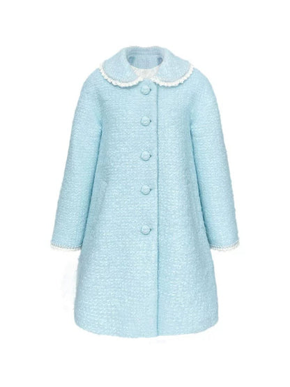 Back Ribbon Lace Stitch Mid-length Coat