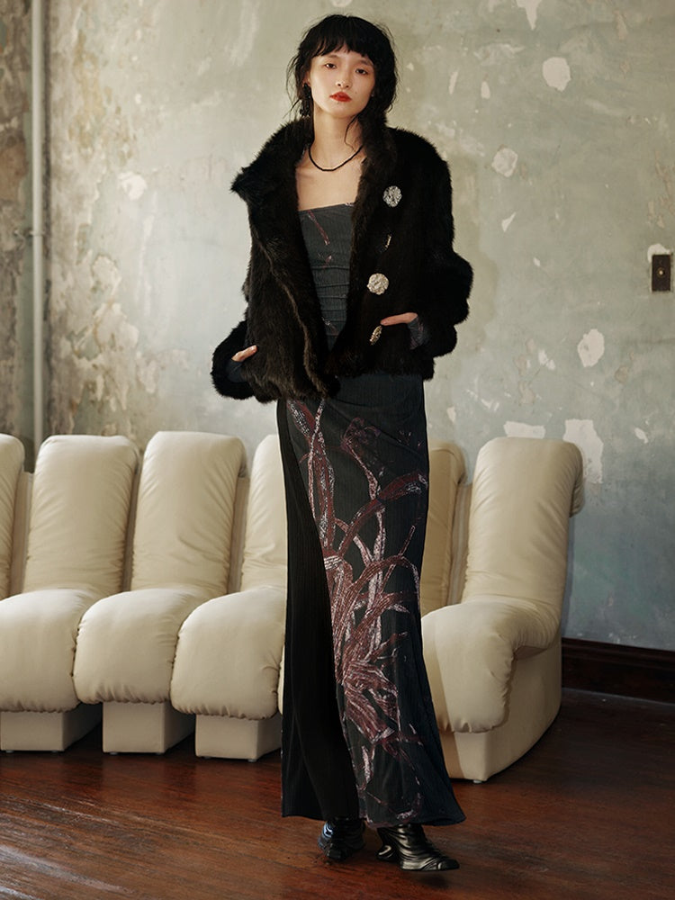 Solid Color Retro Loose Fur Jacket