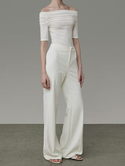 High Waist Wide-Leg Straight Pants