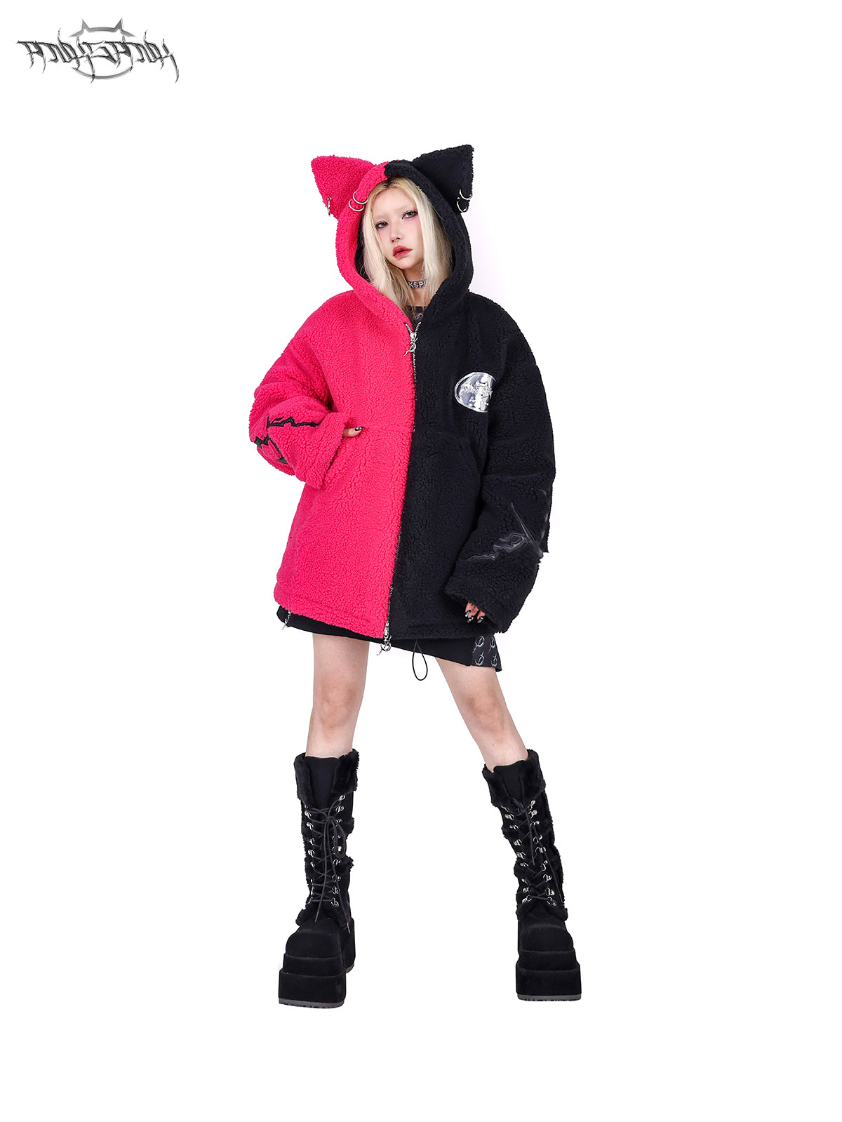 Cat Ear Hooded Bicolor BoA Jacket