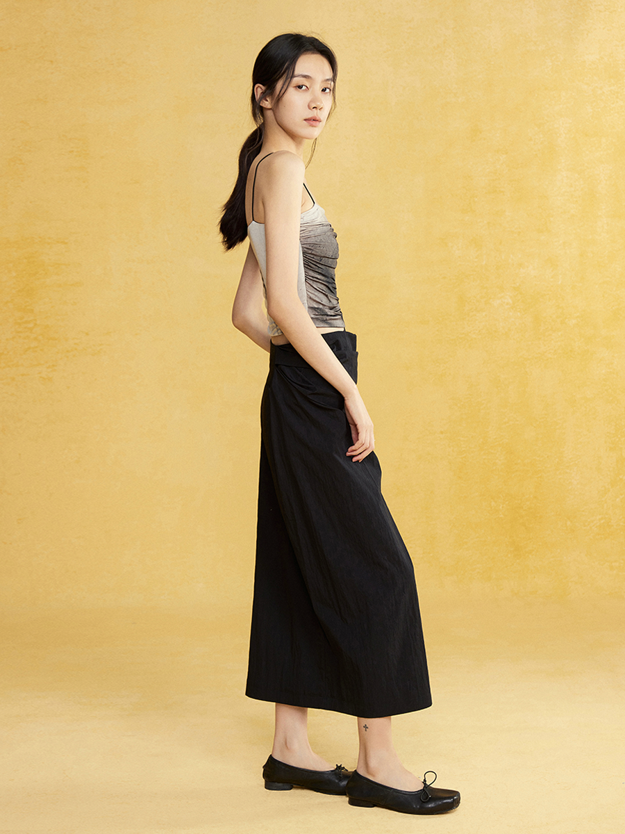 Waist Drape Straight Skirt