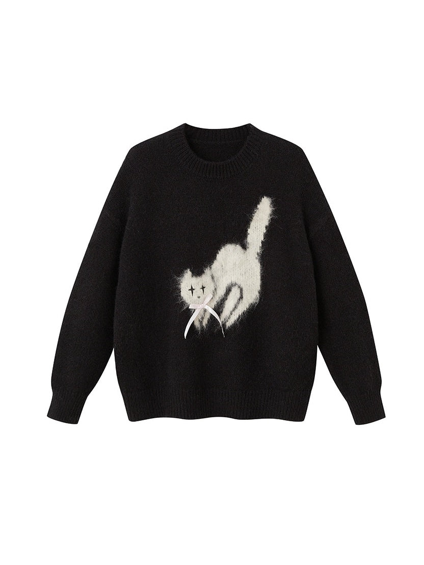 Katze weiche Wachspullover Pullover Pullover