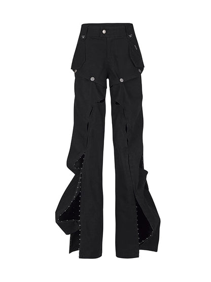 Detachable Hollow 2Way Flared Pants