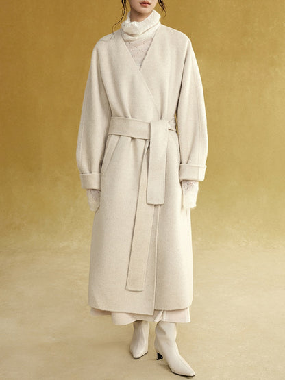 Collarless Long Double-sided Gown Coat