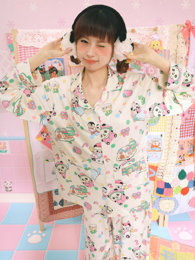 Panda Print Pajamas