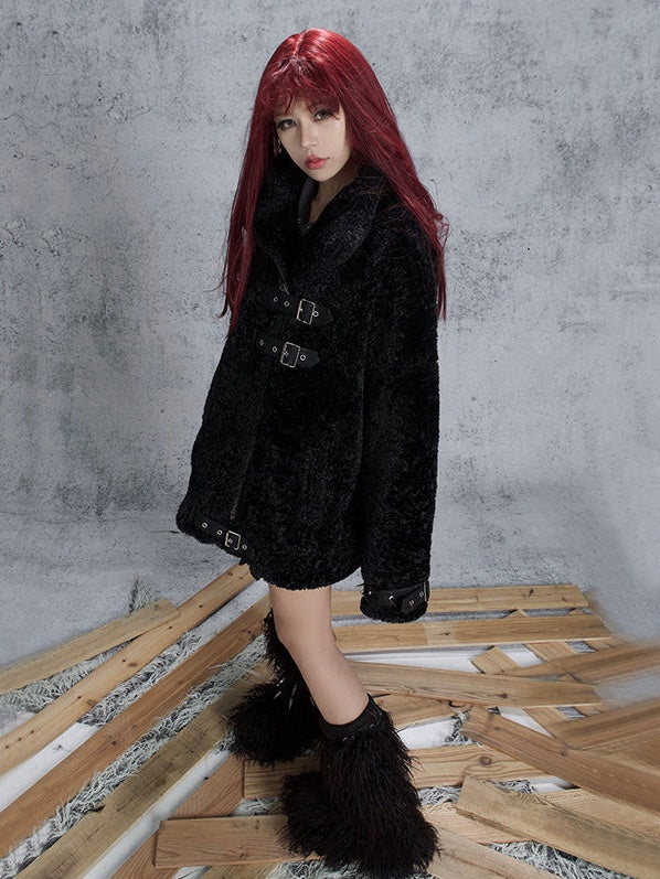 Imitation Lamb Wool Loose Coat