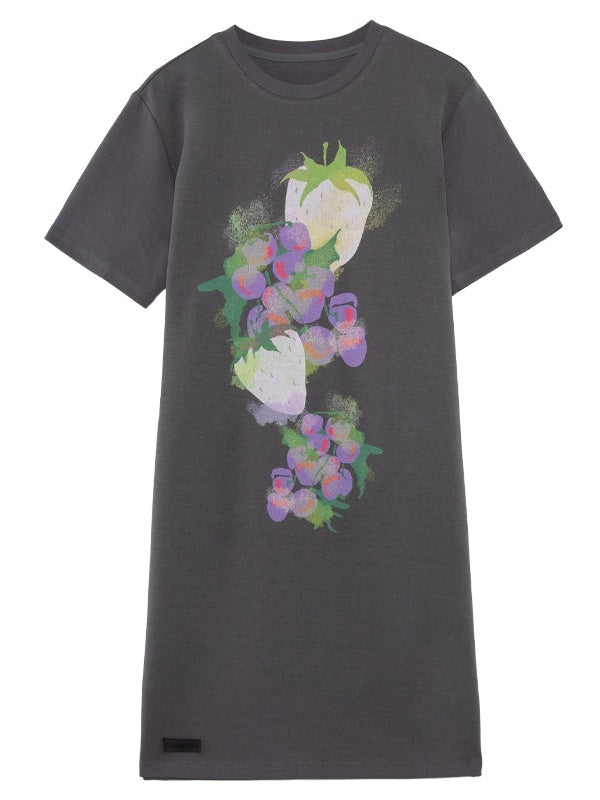 Strawberry Grape Spray-painted Loose T-shirt One-piece