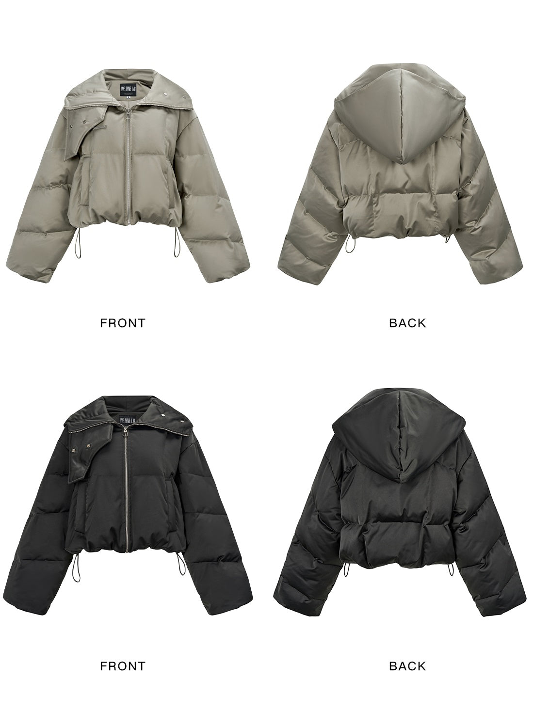 Loose Short Stand Collar Hooded Down Jacket