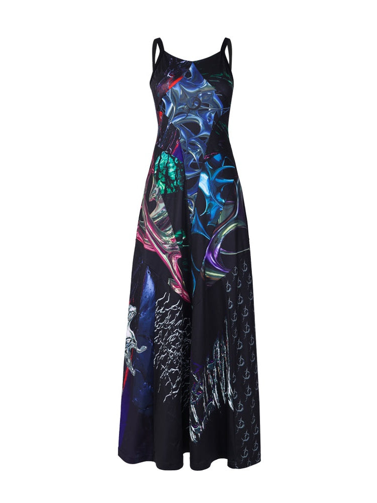 Three-dimensional Reconstruction Print Slip Dress