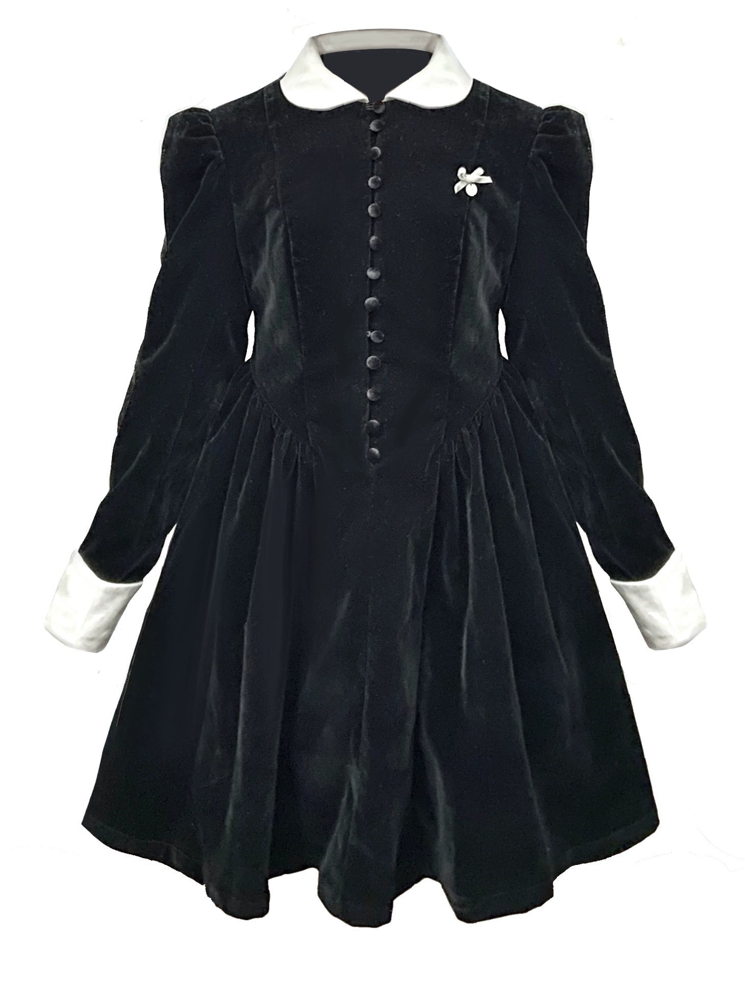 Velvet Puff Sleeves Doll Dress