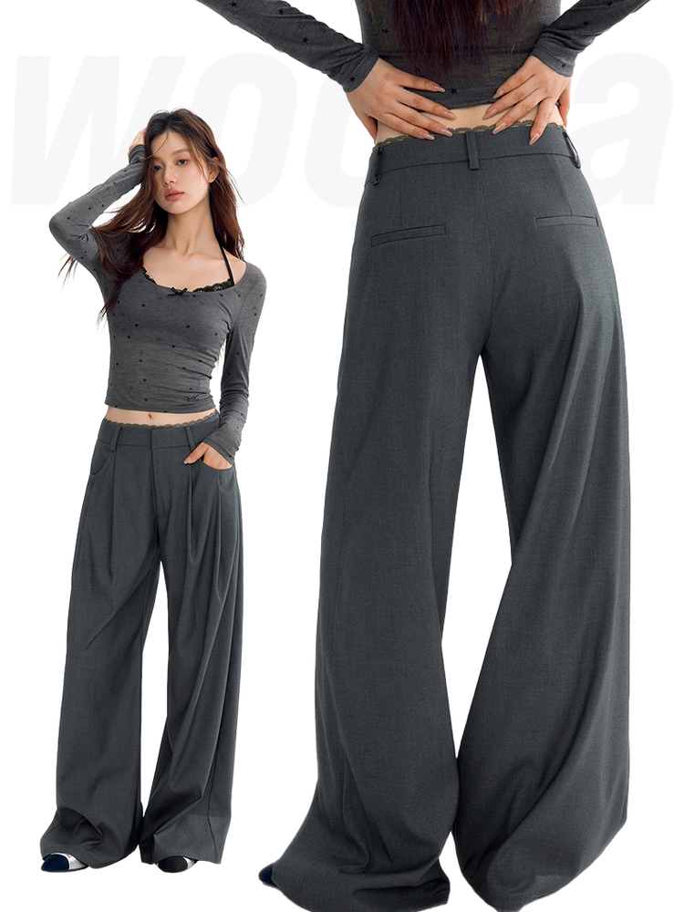 High-Waist Loose Straight Casual Wide-Pants