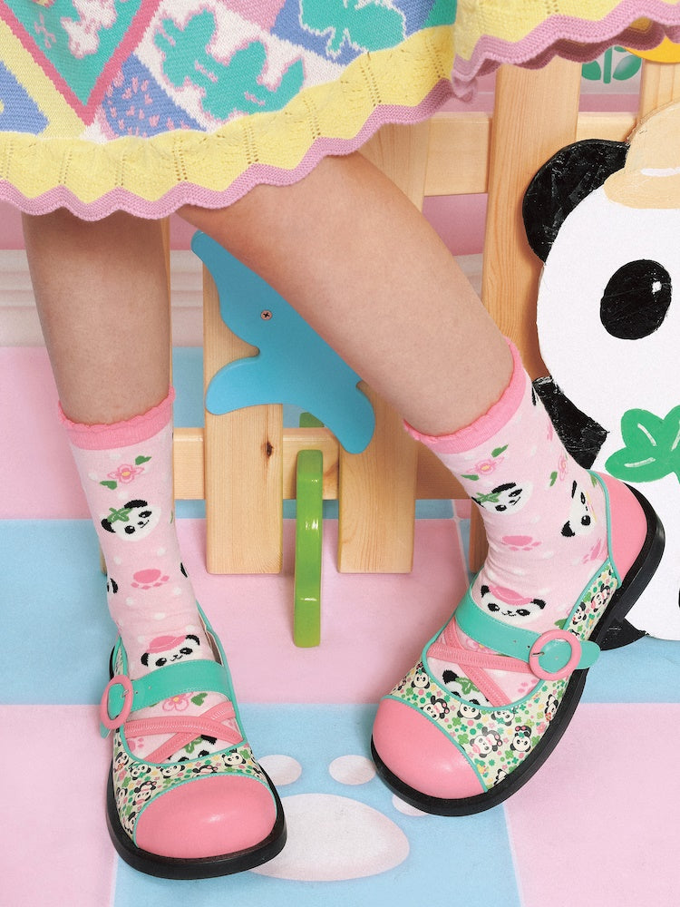 Cartoon Colorful Panda Mid-calf Socks Set