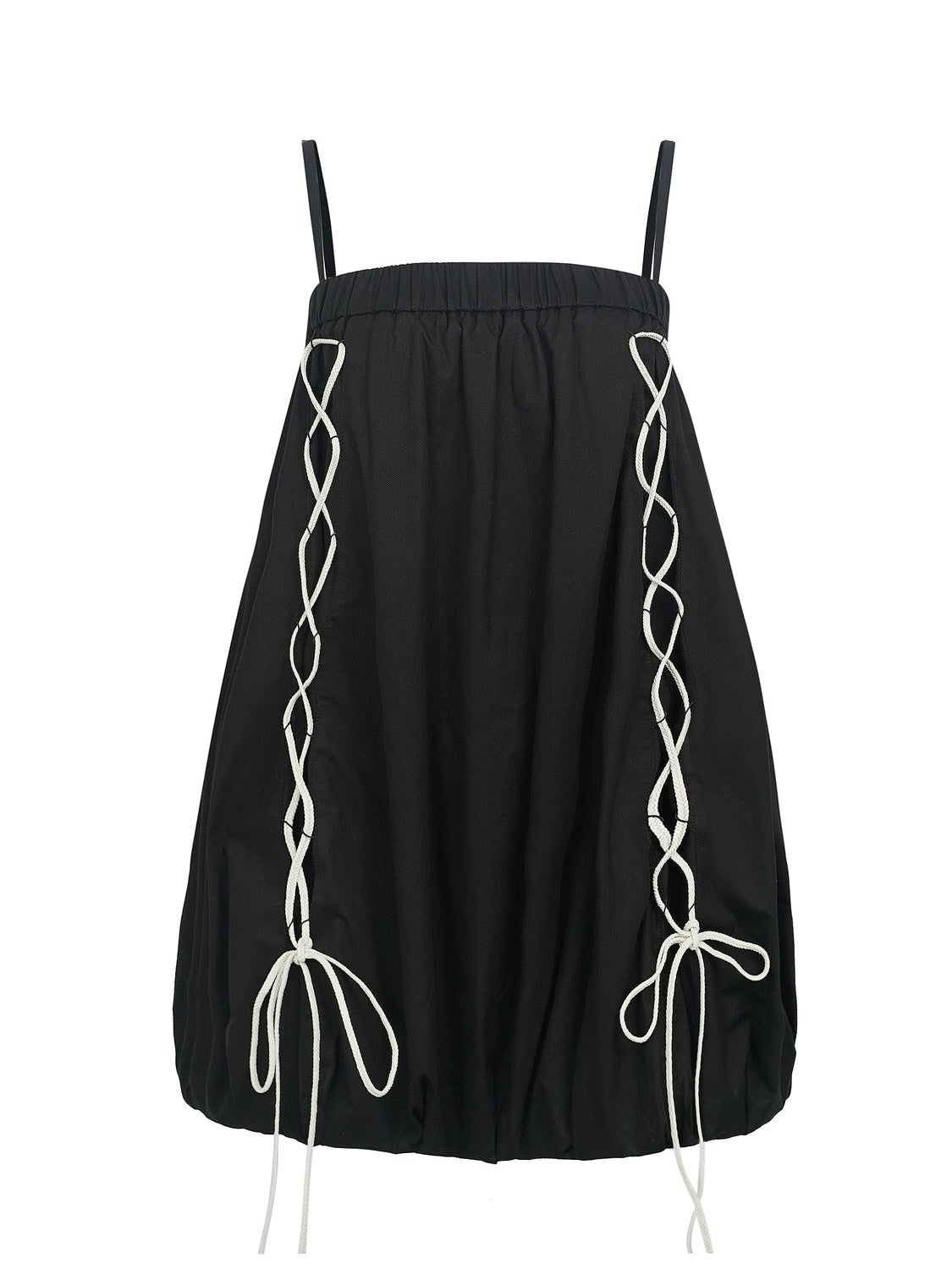 Leather Rope Strap Suspender Bubble Skirt