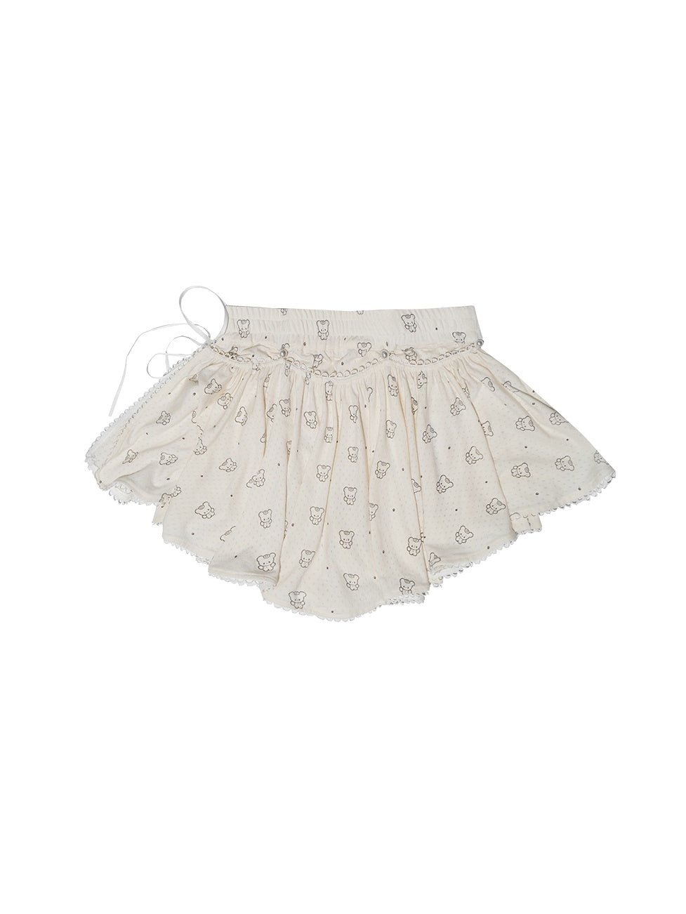 Gather Apron Short Skirt With Safety Pants