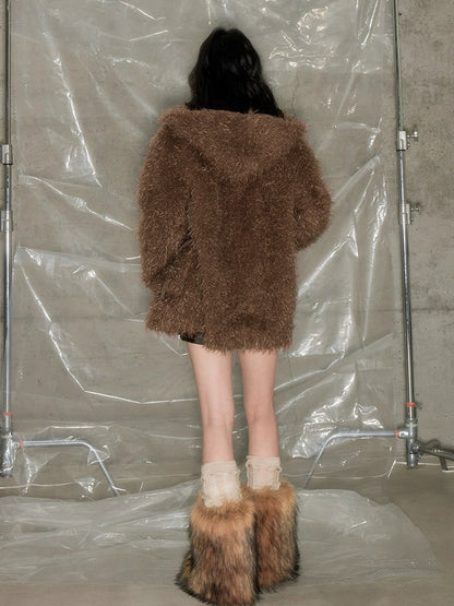 Hooded Eco-friendly Fur Coat