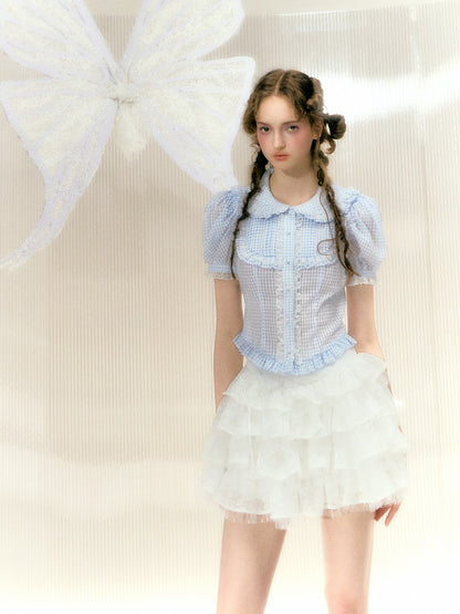 Princess Doll Collar Puff-Sleeve Frill Shirt