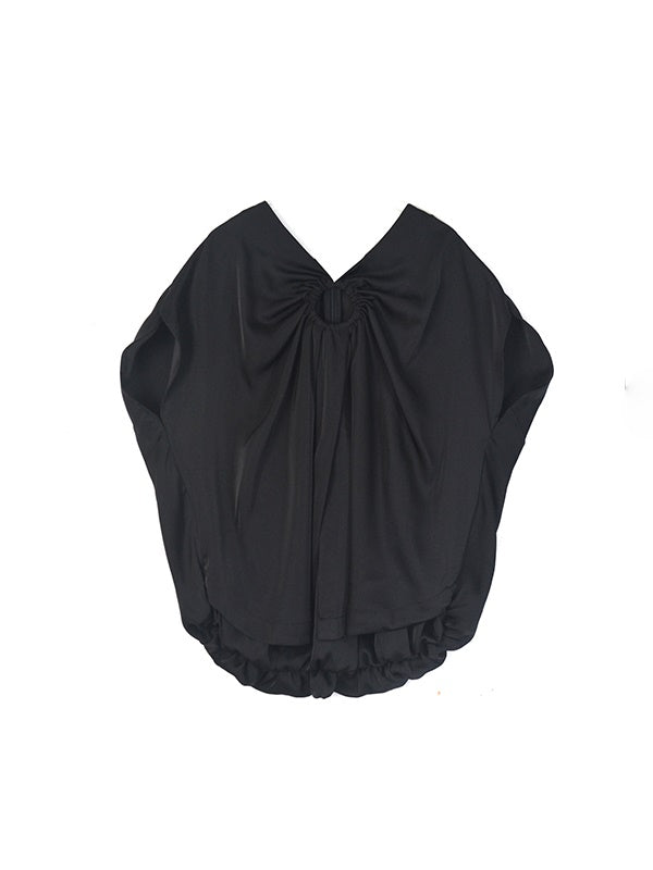 Gather Front-Cut Loose Ciffon Blouse