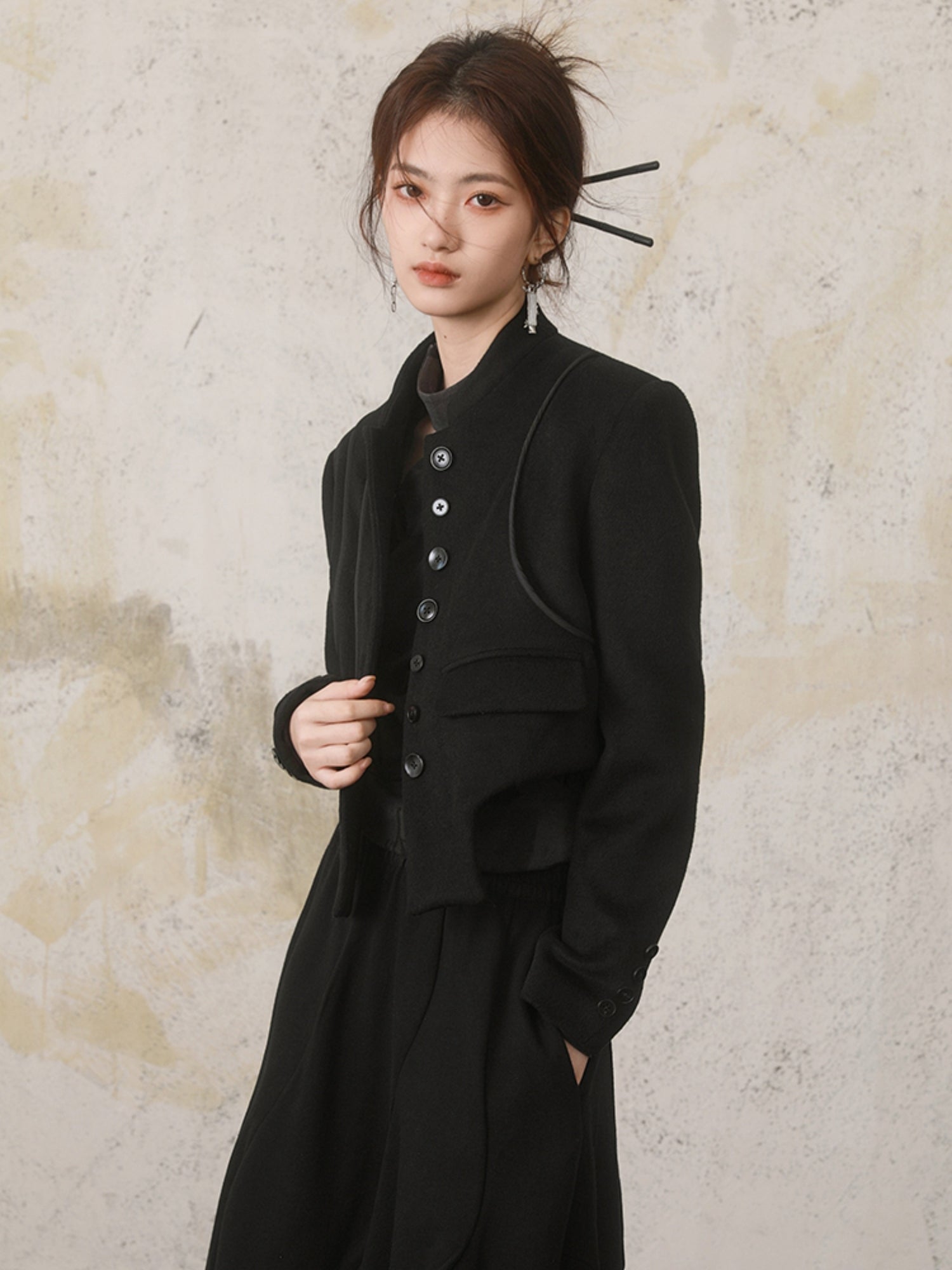 Chinese Style Woolen Short Jacket