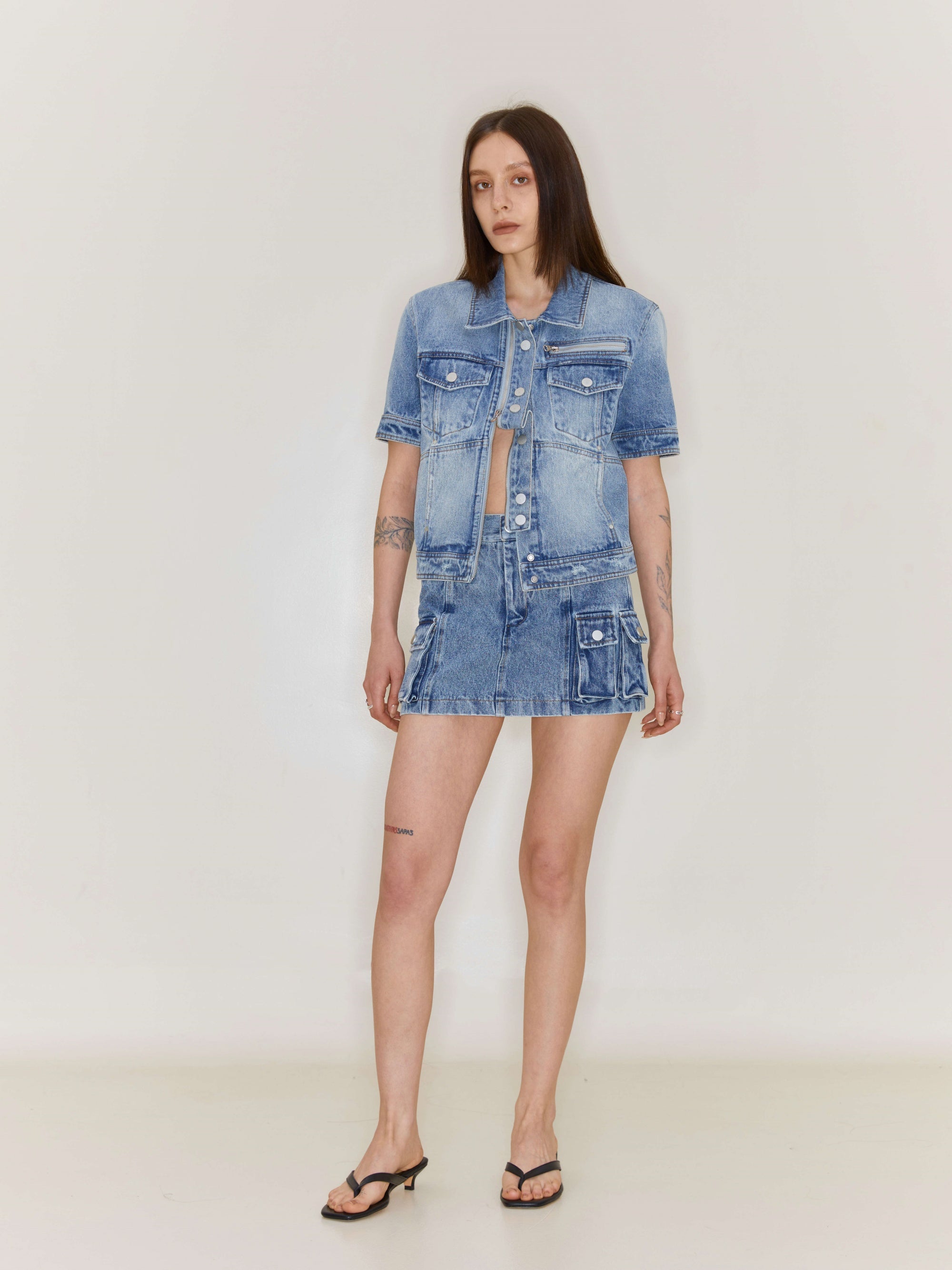 Denim Short-Sleeed Jacket