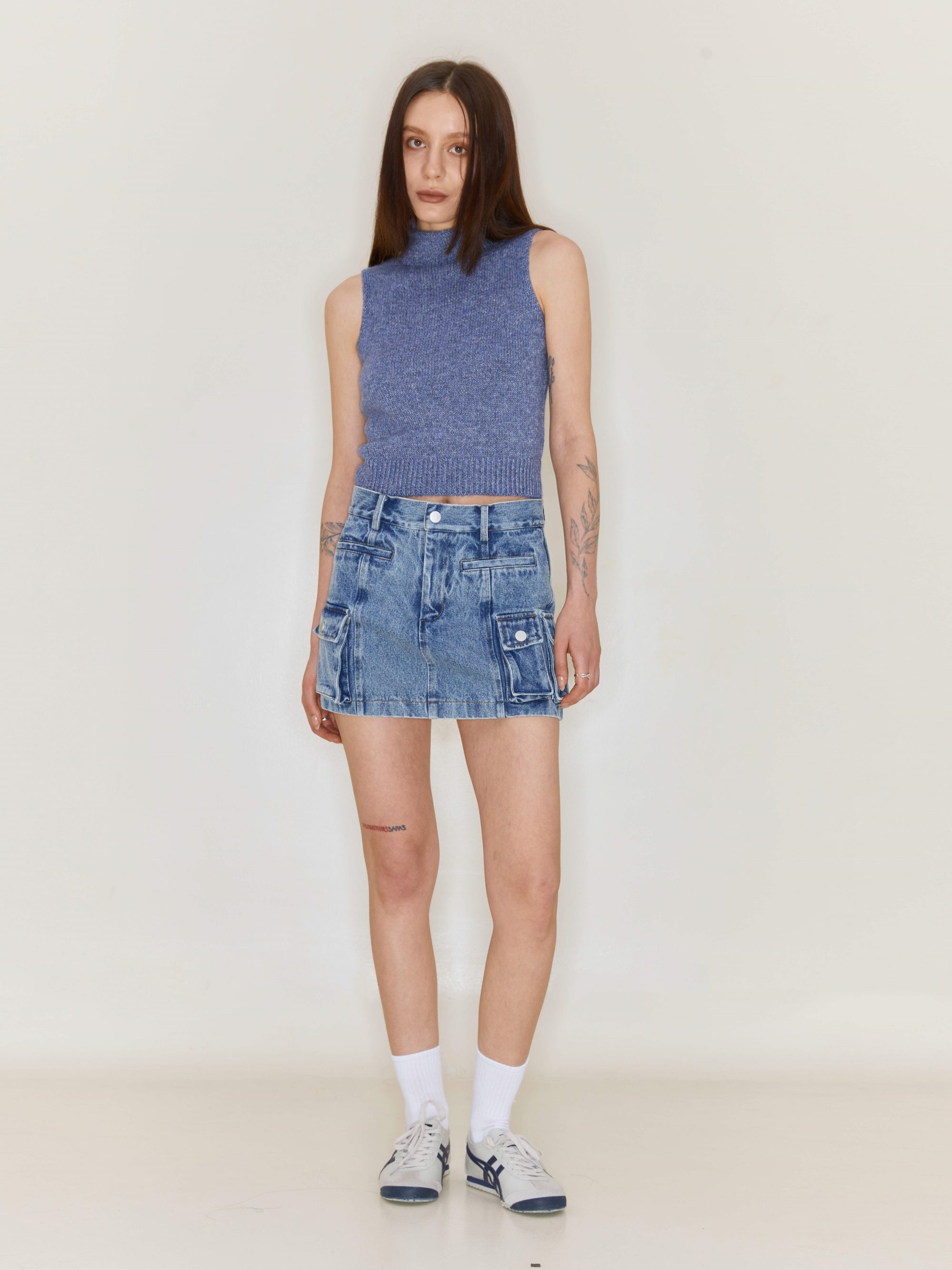 Retro Denim A-LINE SKIRT