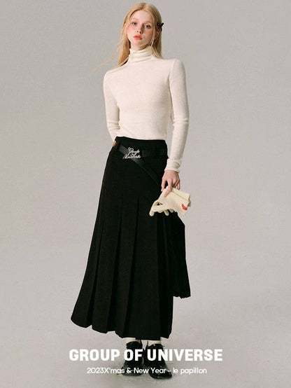 High-waisted Pleated Skirt